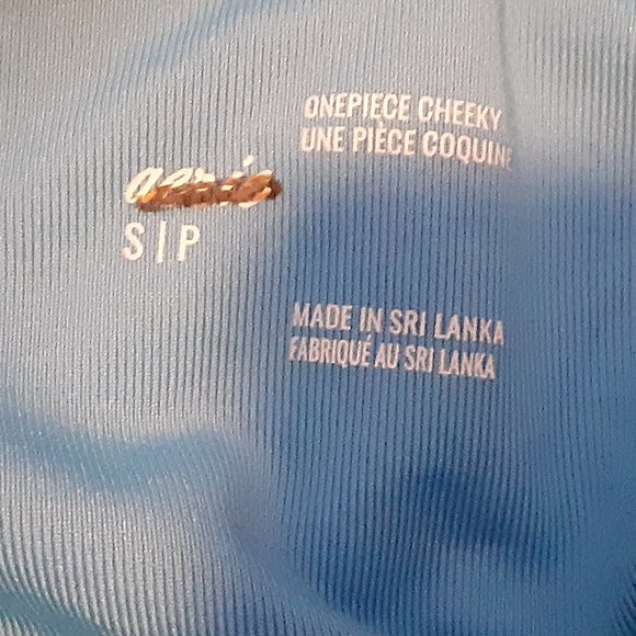 Aerie Real Cheeky One Piece Blue Swim Suit - Picture 6 of 6